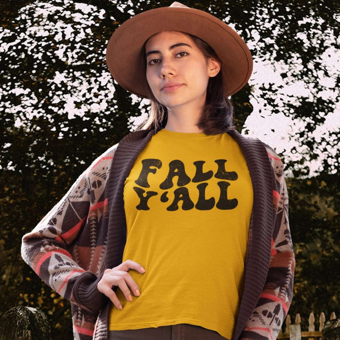 Fall Y'all - Retro Halloween Autumn Short-Sleeve Unisex T-shirt - Nightmare on Film Street Store