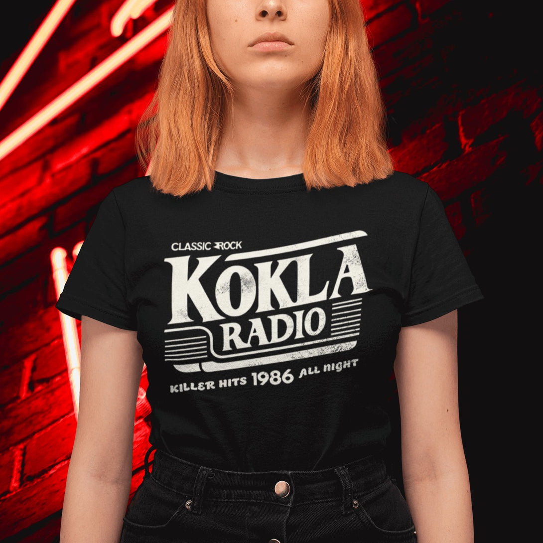 KOKLA Radio Station 1986 -  Slasher Texas Chainsaw 2 Inspired Unisex T-shirt - Nightmare on Film Street Store