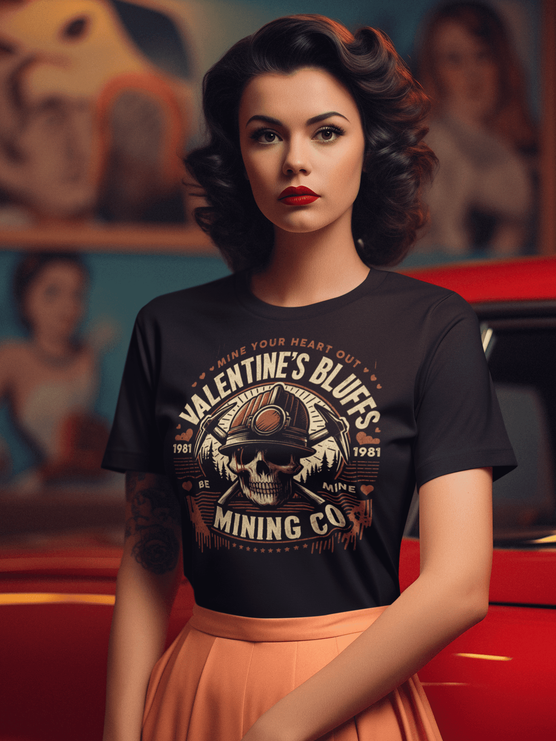 Valentine's Bluffs Mining Co. -  Slasher My Bloody Valentine Inspired VintageHorror Movie Unisex T-shirt - Nightmare on Film Street Store
