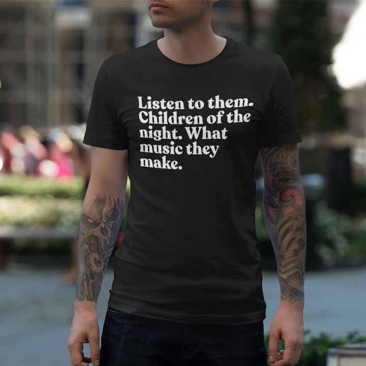 Children of the Night, What Music They Make - Retro Dracula Monster inspired Horror Unisex T-shirt - Nightmare on Film Street Store