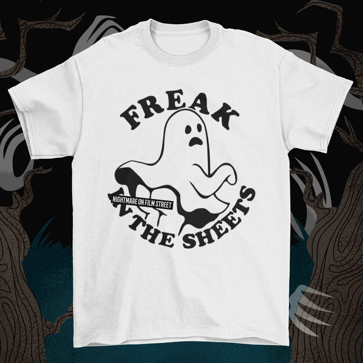 Freak in the Sheets - Spooky Cute Ghost Boo Halloween Inspired Unisex T-shirt - Nightmare on Film Street Store