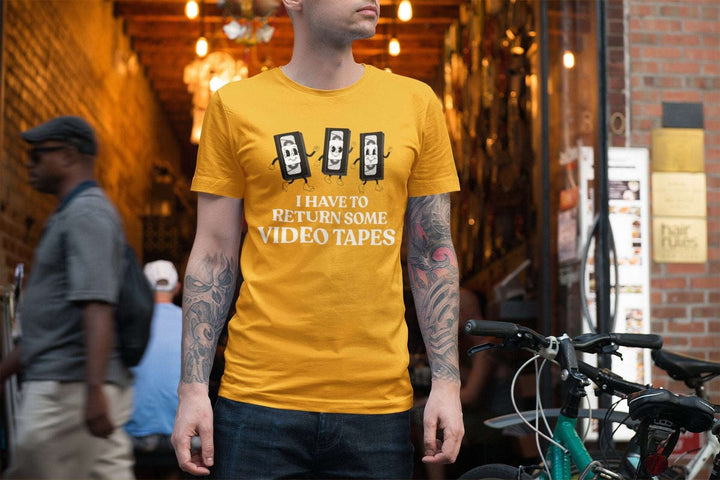 I Have to Return Some Videotapes - Retro American Psycho Inspired VHS Horror Unisex T-shirt - Nightmare on Film Street Store