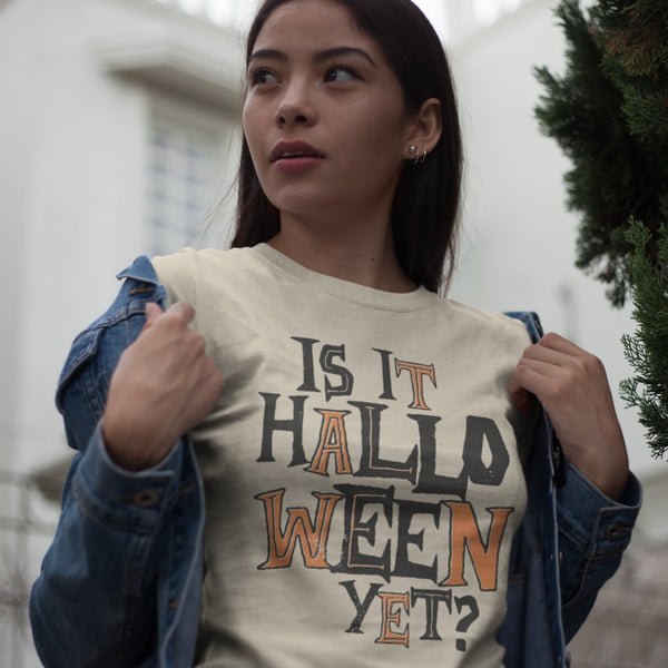 Is it Halloween Yet? - Halloween Horror Vintage Style Inspired Ghost Pumpkin Skeleton Short-Sleeve Unisex Tshirt - Nightmare on Film Street Store