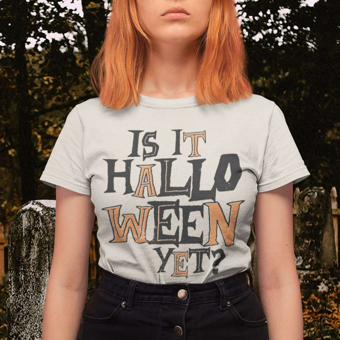 Is it Halloween Yet? - Halloween Horror Vintage Style Inspired Ghost Pumpkin Skeleton Short-Sleeve Unisex Tshirt - Nightmare on Film Street Store