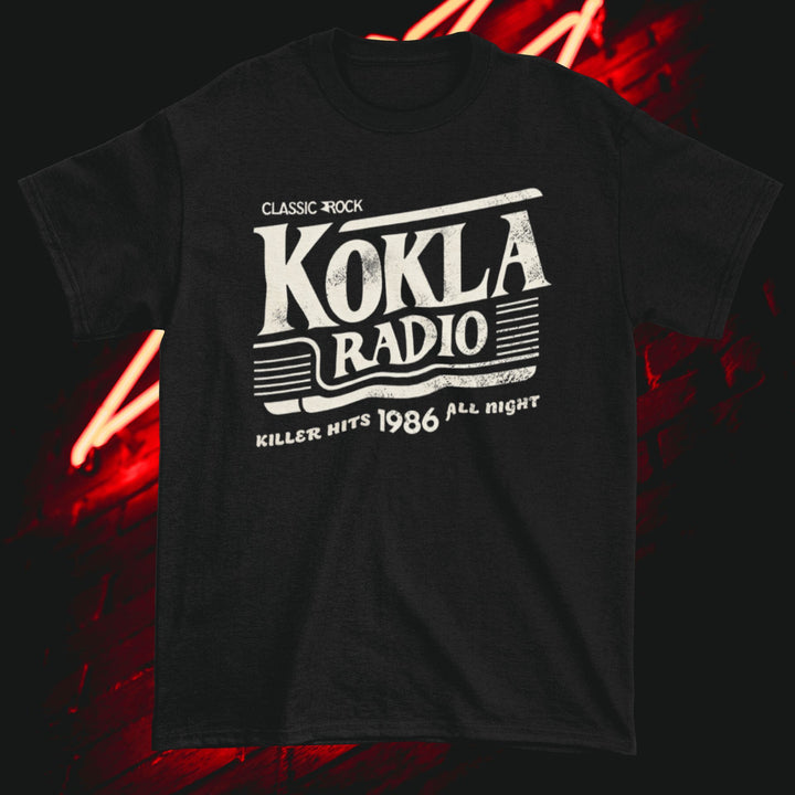 KOKLA Radio Station 1986 - Slasher Texas Chainsaw 2 Inspired Unisex T-shirt - Nightmare on Film Street Store