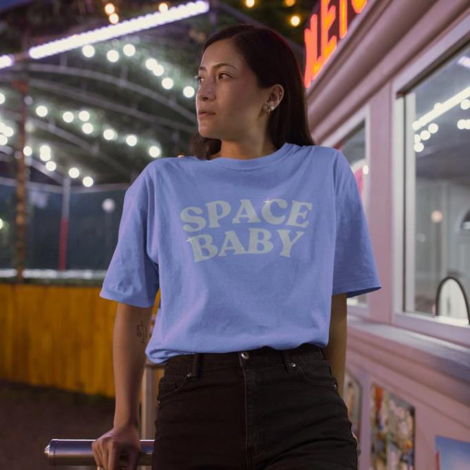 Space Baby - Slumber Party Massacre Inspired Horror movie Unisex T-shirt - Nightmare on Film Street Store