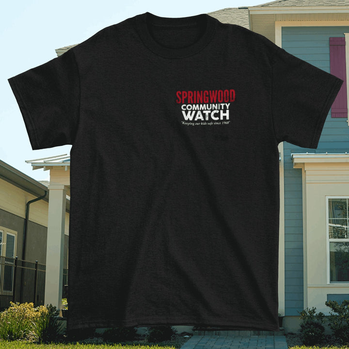 Springwood Community Watch Pocket Style 1984 - Slasher A Nightmare on Elm Street Inspired Horror Movie Unisex T-shirt - Nightmare on Film Street Store